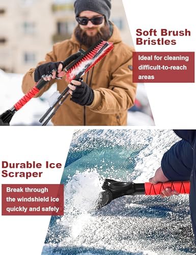 anngrowy 32" Snow Brush for Car Ice Scraper for Windshield Car Scraper Brush - Image 3