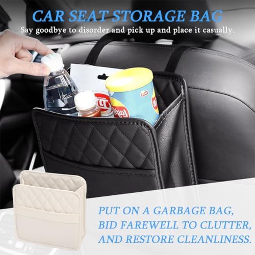 Car Seat Back Organizer, Leather Multipurpose Collapsible Vehicle Backseat - Image 4