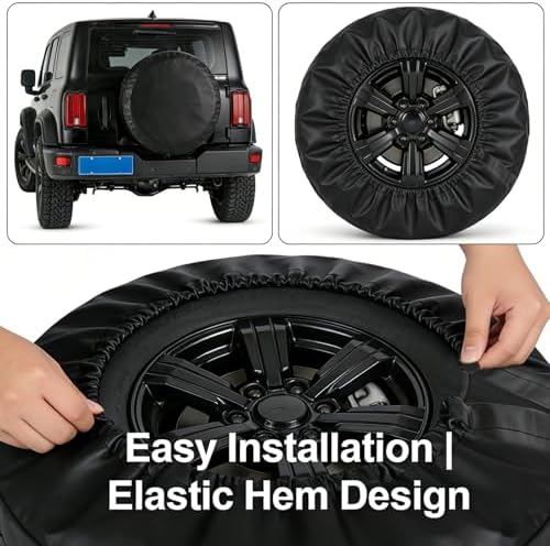 Black Spare Tire Cover 2XL for Overall Wheel Diameter 32-34 Inch - Image 3