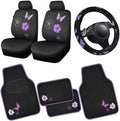 CAR PASS Universal Butterfly Car Seat Covers Front Set, Embroidered Flower by CARPASS