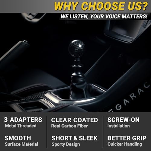 JDM Style Carbon Fiber Weighted Ball Shift Knob, Gear Stick Shifter - Image 5