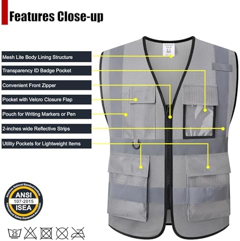 Safety Vest for Men Women Hi Vis Vest - Image 2
