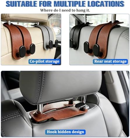 2PCS Car Seat Headrest Hook, Auto Backseat Hanger Holder - Image 5