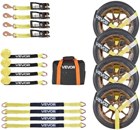 VEVOR Wheel Chock Tie-Down Kit, Tire-Style Trailer Tie Down Strap, Car Tie Down by VEVOR