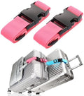 Luggage Straps for Suitcases, Travel Belt Multiple Connector, 2 Pack Pink by Ajmyonsp