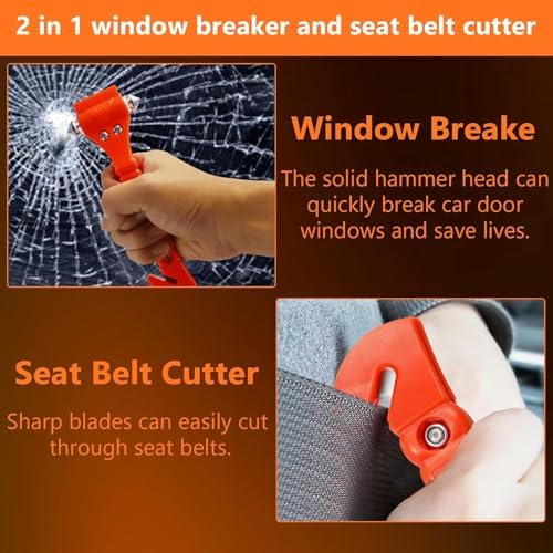 BFXM Car Window Breaker Hammer and Seat Belt Cutter 2-in-1, 20 Packs - Image 3