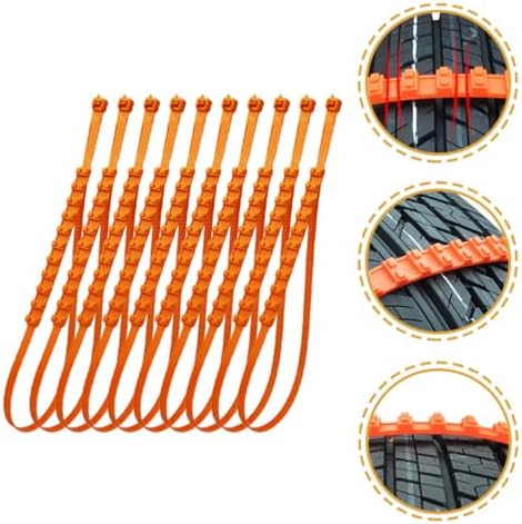 10pcs Tire Snow Cables for Car Tire Emergency Traction Orange - Image 4