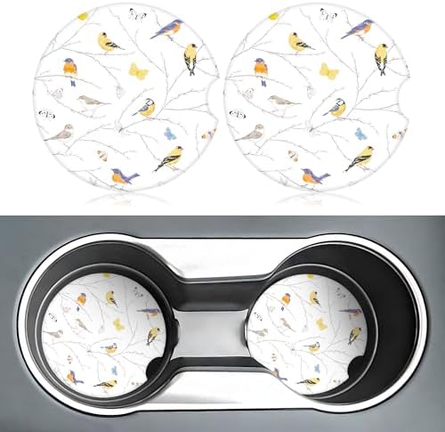 Bird Butterfly Car Coasters for Cup Holders, 2 Pack Car Cup Holder Coasters for - Image 2