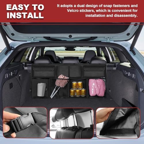 Trunk Organizer with 8 Storage Pockets, Large Capacity Car Storage Bag - Image 5