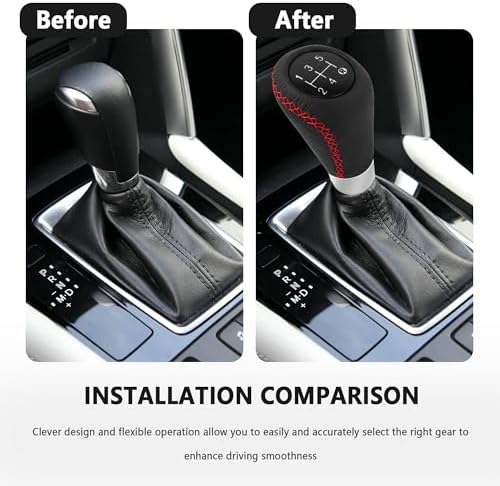 Car Gear Shift Knob with 4 Adaptive Parts, Leather 5 Speed Shift Knobs - Image 5