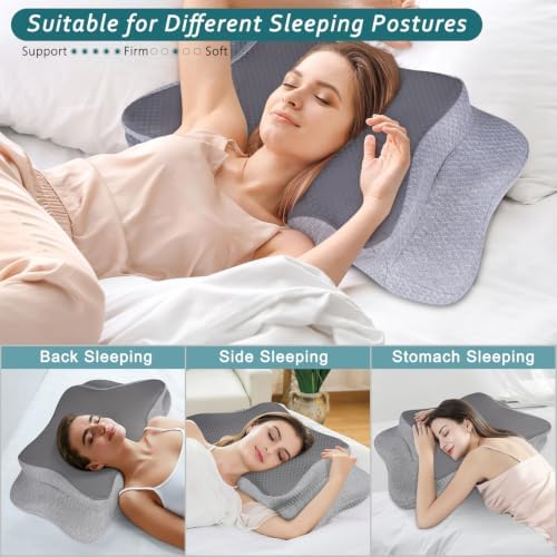 CHxxy Cervical Neck Pillow for Pain Relief Sleeping, Memory Foam Pillows - Image 4