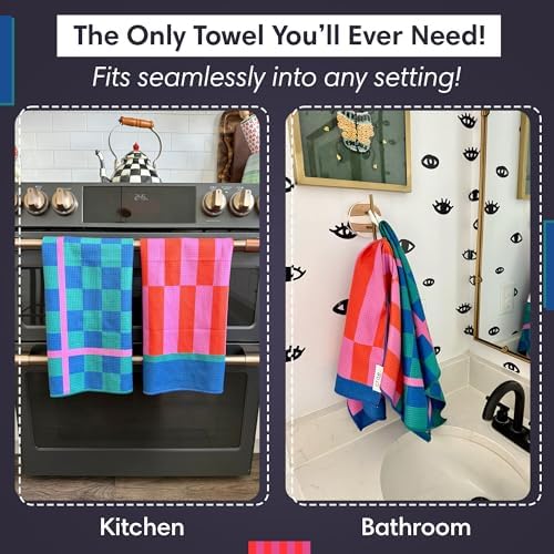 Double-Sided Microfiber Hand Towels, Waffle Kitchen Towels Set - Image 3