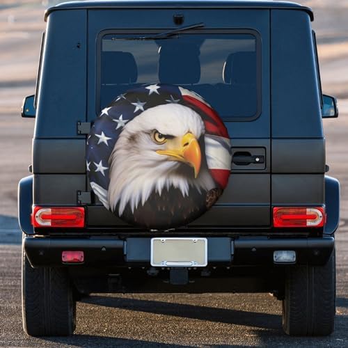 American Flag Eagle Spare Tire Cover Wheel Protectors - Image 3