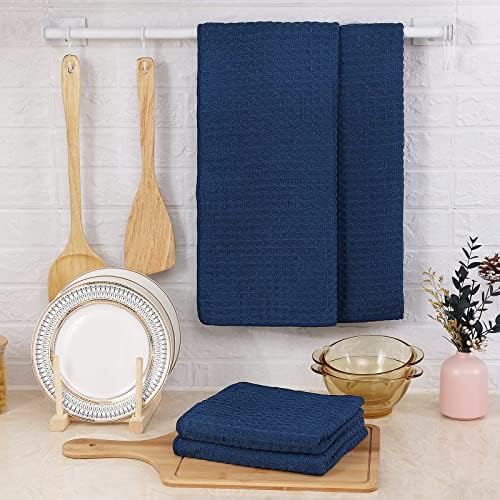 Homaxy Microfiber Waffle Weave Kitchen Towels, 4 Pack - Image 5
