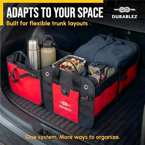 Large Car Trunk Organizer, Modular & Collapsible, 3 Compartment - Image 4