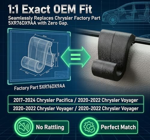 Window Shade Hook Clips for 2017-2024 Chrysler & Pacifica 2020-2022 Voyager - Image 4