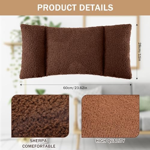 Queekay Fleece Lumbar Support Pillow 3 Section Back Pillow - Image 2