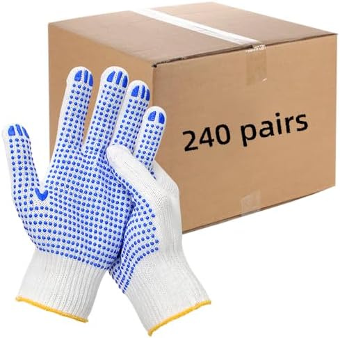 240 Pairs Cotton Work Gloves Bulk by VNBQB