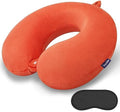 Orange Memory Foam Velvet Travel Neck Pillow by Gosider
