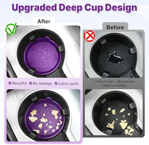 SINGARO Car Cup Holder Coaster, Silicone Cup Holder Insert, Universal Non-Slip - Image 2