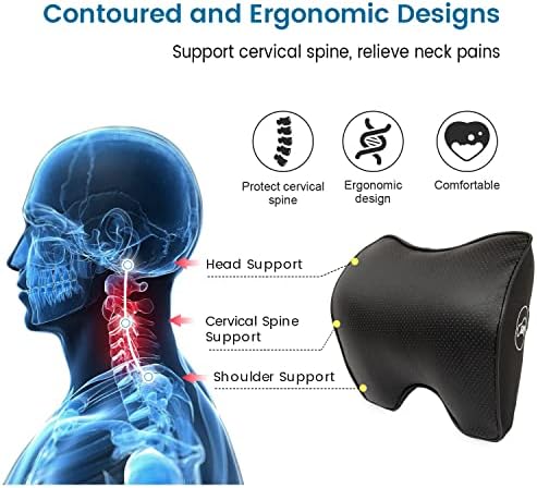 Car Headrest Pillow，Leather Neck Rest Pillow - Image 3
