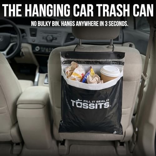 Tossits Hanging Car Trash & Garbage Bags, Disposable - Image 2