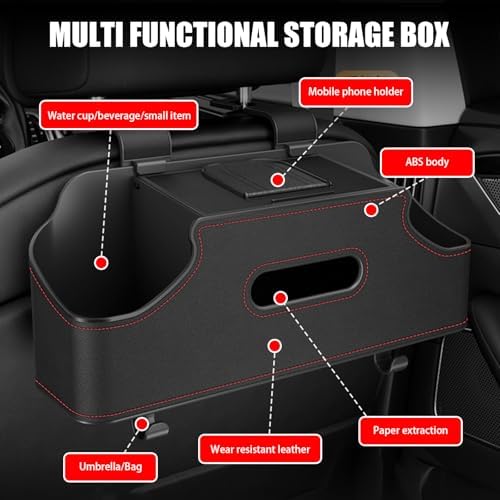1 PC Car Seat Back Storage Box, 11.42" x 3.35" x 4.92" Hanging Fashionable - Image 3