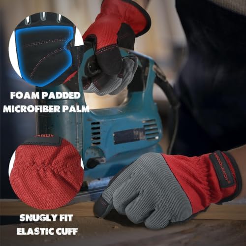 HANDLANDY Work Gloves for Men & Women, Utility Mechanic Working Gloves Touch - Image 2