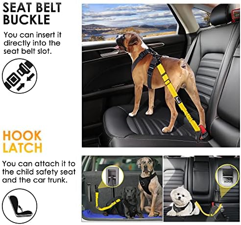 SlowTon Dog Harness, Adjustable Dog Seatbelt, 2 in 1 Latch Bar Attachment - Image 2