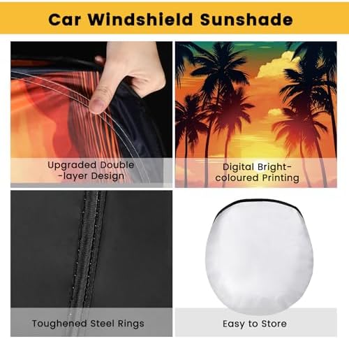 Windshield Sun Shade, Reflective Car Sunshade Blocks Heat, 57 x 31.5 in - Image 3