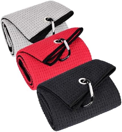 LUSTEMBER 3 Pack Large Golf Towels, Dirt and Sweat by LUSTEMBER