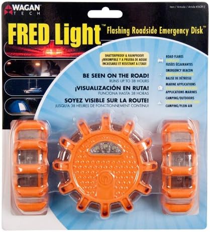 Wagan EL2639-3 FRED Flashing Roadside Emergency Disc LED Flare 9 Flash Modes - Image 2