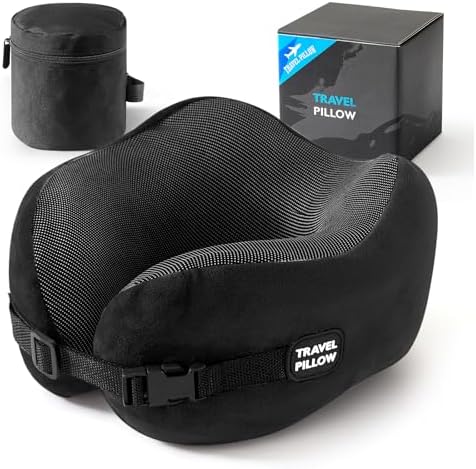 Travel Neck Pillow Memory Foam Adjustable Clasp by PEUJEW