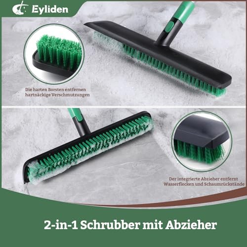 Eyliden Scrub Brush with Squeegee, Floor Deck Tile Bath Cleaning Scrubber - Image 2