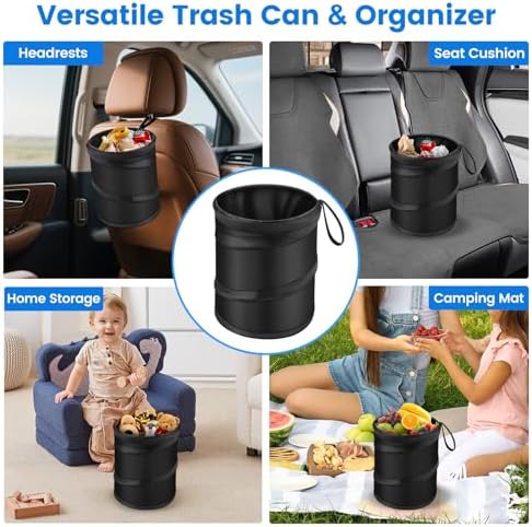 2 Pack Mini Trash Can for Car, Leakproof Pop-Up Car Trash Can - Image 6