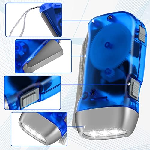 Mudder 8 Pack Hand Crank Flashlight 3 LED No Battery Torch - Image 6