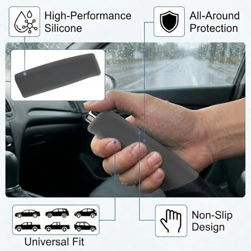 Car Handbrake Cover, Anti-Slip Silicone Automotive Handle Grip Protector - Image 3