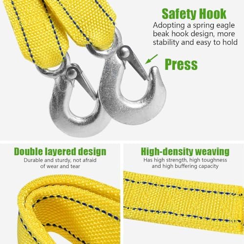 2 Pack Tow Straps Rope Heavy Duty - Image 3