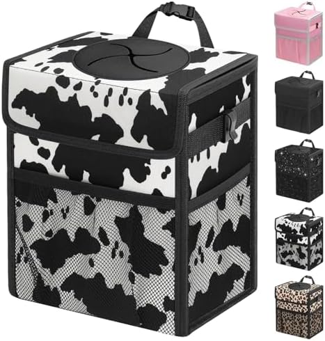 Capolo Car Trash Can with Lid, Leakproof Car Garbage Can Car Trash Bag by Capolo