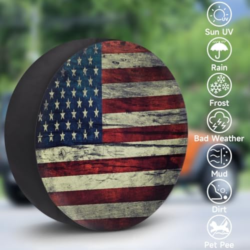 Flag Spare Tire Cover 15in Spare Wheel Covers Tire Storage Cover - Image 3