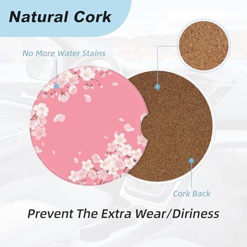 Pink Cherry Blossom Car Coasters - Image 4