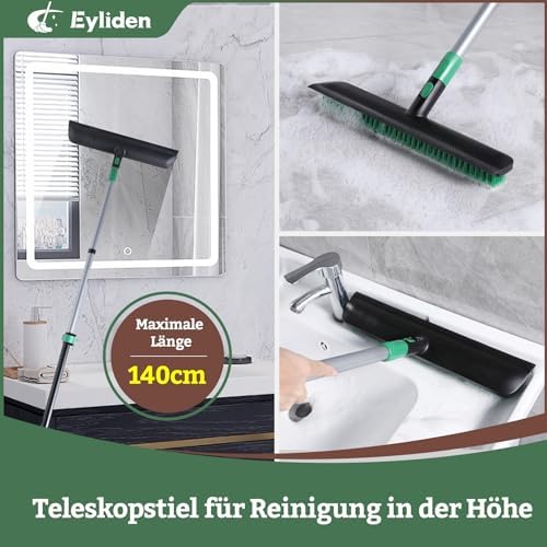 Eyliden Scrub Brush with Squeegee, Floor Deck Tile Bath Cleaning Scrubber - Image 3