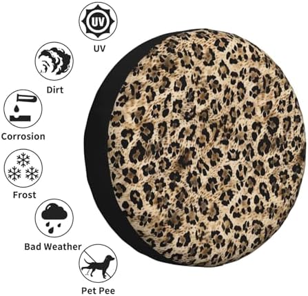 KiuLoam Hipster Leopard Cheetah Print Animal Spare Tire Cover Polyester - Image 5