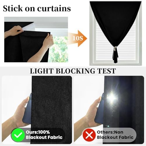 100% Blackout Self Adhesive Curtains, Use - Image 2