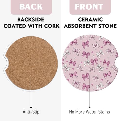 2 Pack Car Coasters for Cup Holders, Cute Car Accessories Interior - Image 2