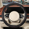Nappa Leather Black Steering Wheel Cover Large 16 inch by Binsheo