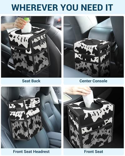 Capolo Car Trash Can with Lid, Leakproof Car Garbage Can Car Trash Bag - Image 6