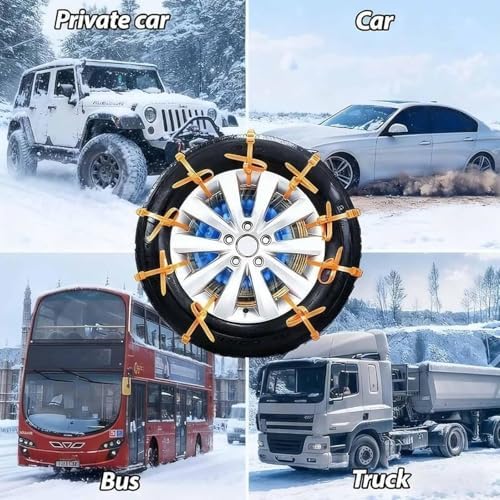 Universal Reusable Anti-Skid Nylon Tire Chains, 10/20/50Pcs Adjustable Portable - Image 7
