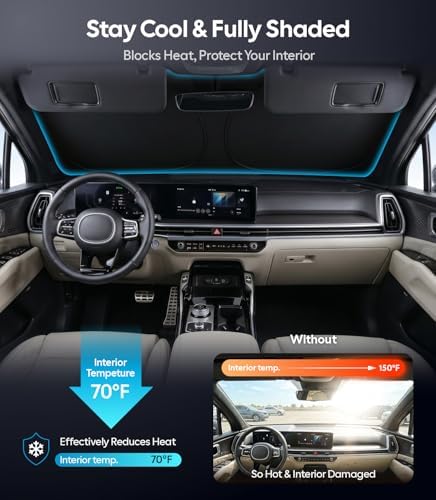 Wigoo for Kia Sorento Windshield Sunshade, Custom Fit, Keeps Interior Cool - Image 2