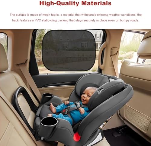 4 PCS Car Sun Shades, Foldable Auto Rear Side Window Cover Backseat Sunshade - Image 6